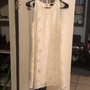 White lace detail dress